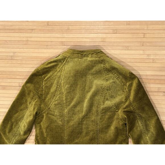 Free People Lacey Velvet Jacket Moto Lace Up Side Cuff Zip Charteruse Small Rare - Picture 5 of 15